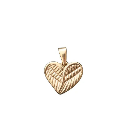 Angel Wing Heart Charm ~ 18k Plated Stainless Steel for Necklace and Bracelets