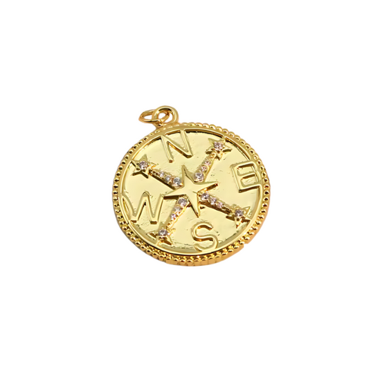 Guiding Star Compass Charm~ 14k Gold Filled Charm for Necklaces and Bracelets