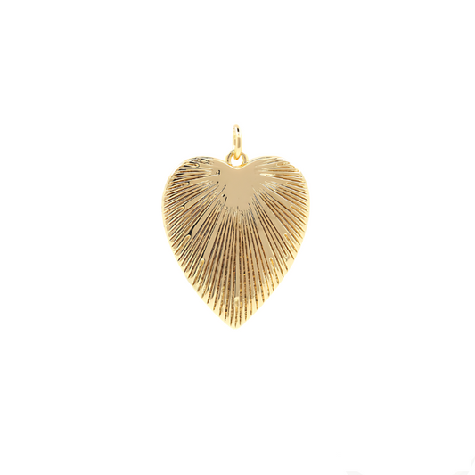 Large Starburst Heart ~ 18k Gold Plated Charm