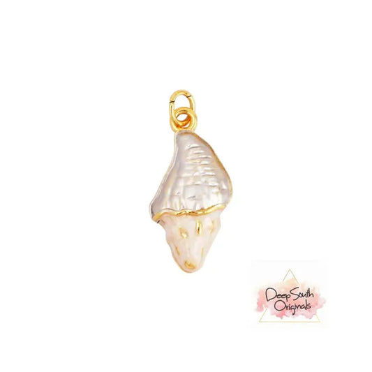 White Pearl Shell Charm -  - 