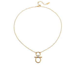 Capri Link Necklace in delicate gold-tone chain with a silver-accented toggle clasp and fine adjustable links
