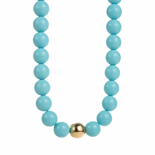Piper beaded necklace with glossy acrylic beads and gold-tone center accent