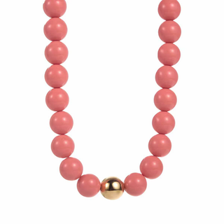 Piper beaded necklace with glossy acrylic beads and gold-tone accent