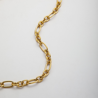 St Benedict Toggle Necklace in gold-tone metal, featuring a chunky chain of elongated interlocking links; no medallion visible