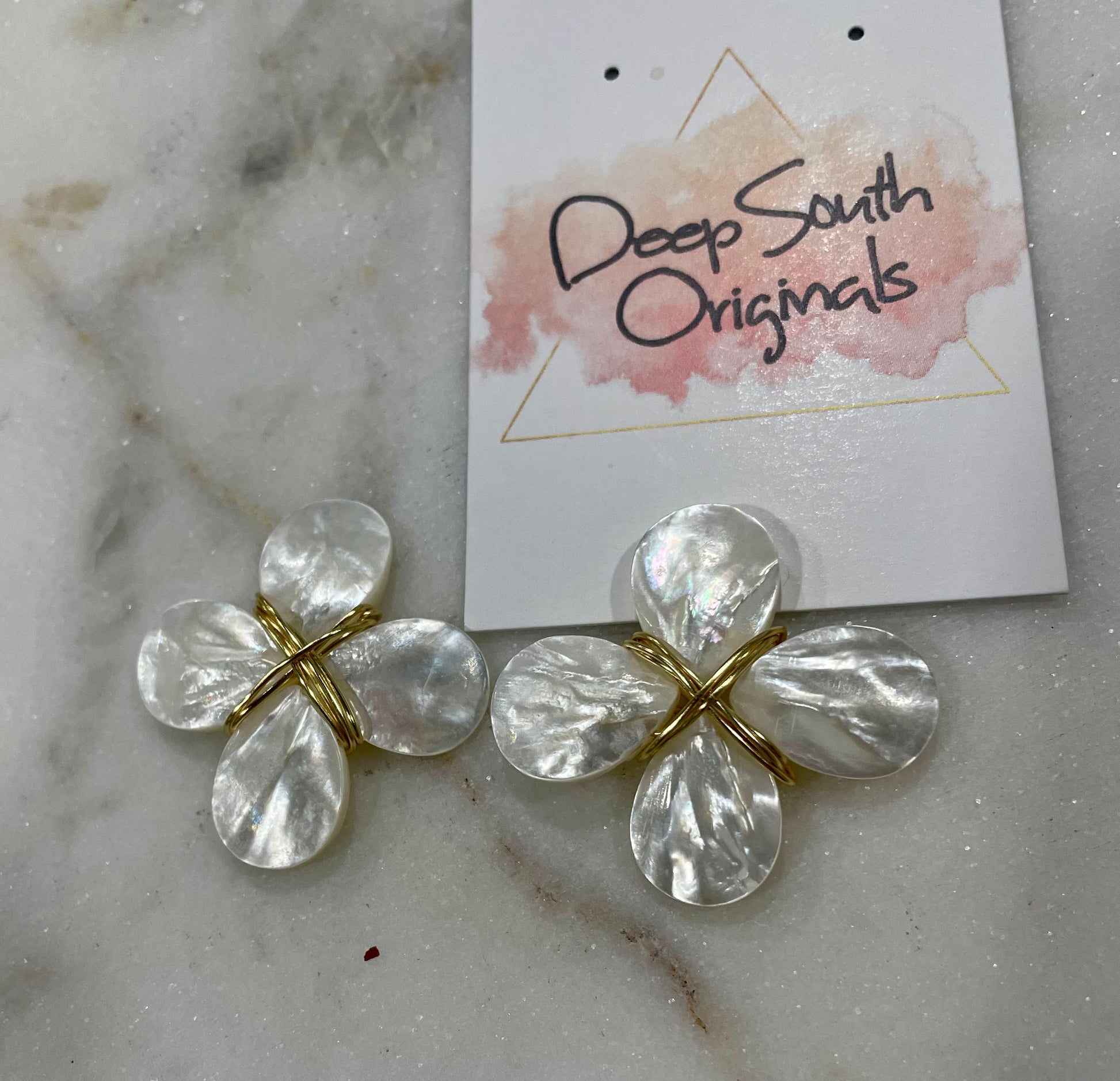 Handmade Mother of Pearl Earrings - Deep South Originals