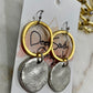 Gold and Silver Organic Coin with Gold Circle Earrings by Deep South Originals - Deep South Originals