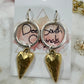 Silver and Gold Hammered Heart Earrings from Deep South Originals - Deep South Originals
