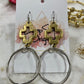 Gold and Silver Hammered Cross Earrings from Deep South Originals - Deep South Originals
