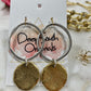 Silver and Gold Circle Coin Drop Earrings from Deep South Originals - Deep South Originals
